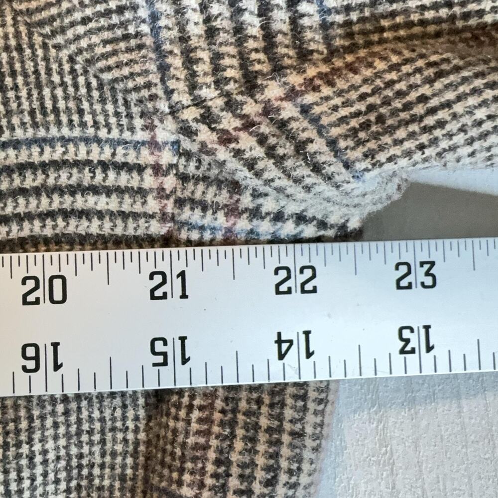 Jos A Bank Blazer Mens 42C Brown Plaid Camelhair Tweed Sport Coat Notch Lapel - Picture 10 of 14